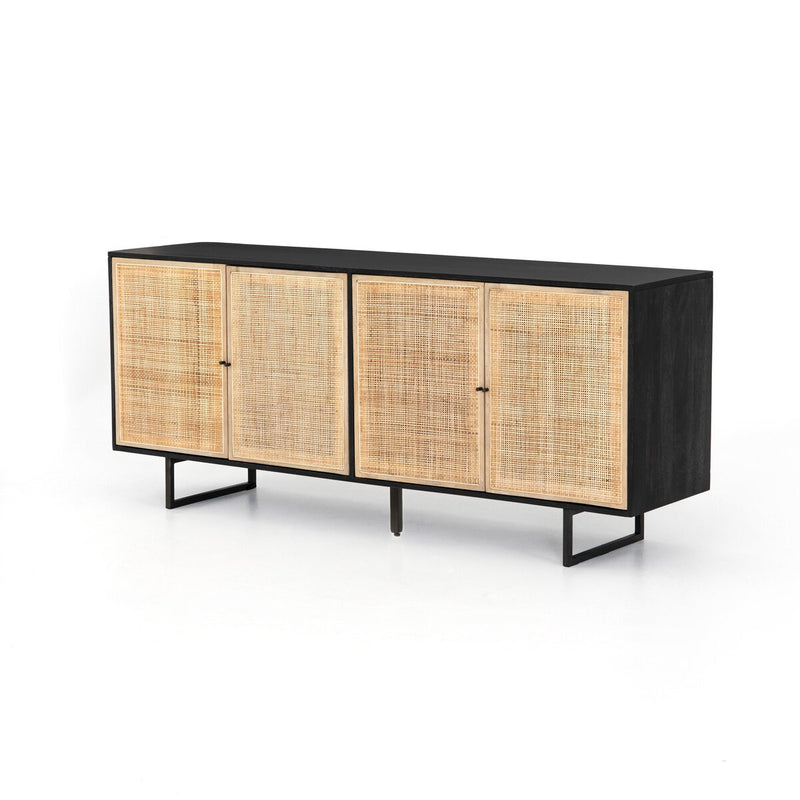 Carmel Sideboard - Black Wash & Natural Cane