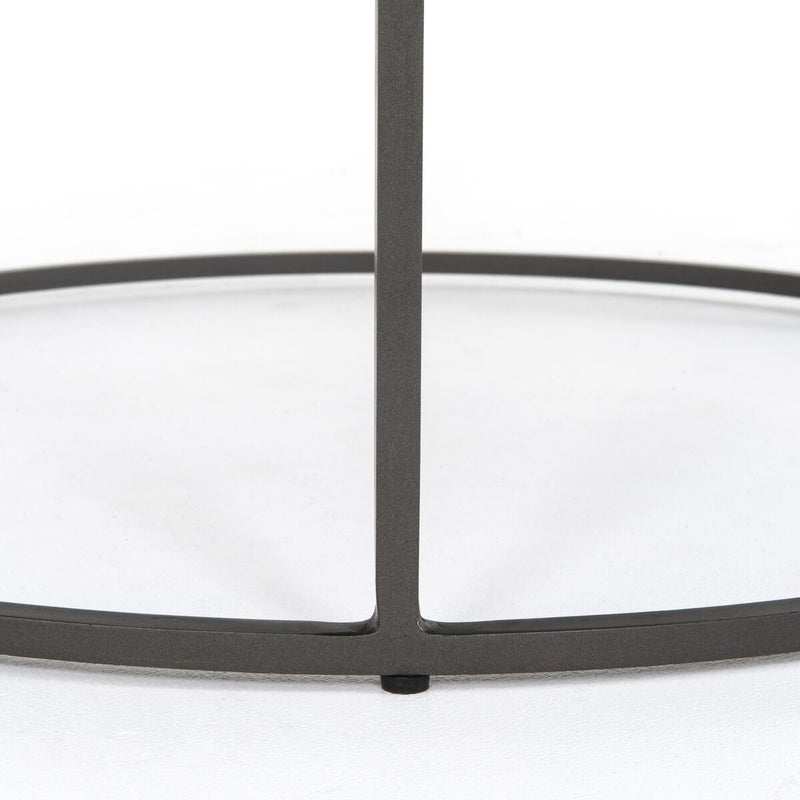 Evelyn Round Nesting Coffee Table - Gunmetal