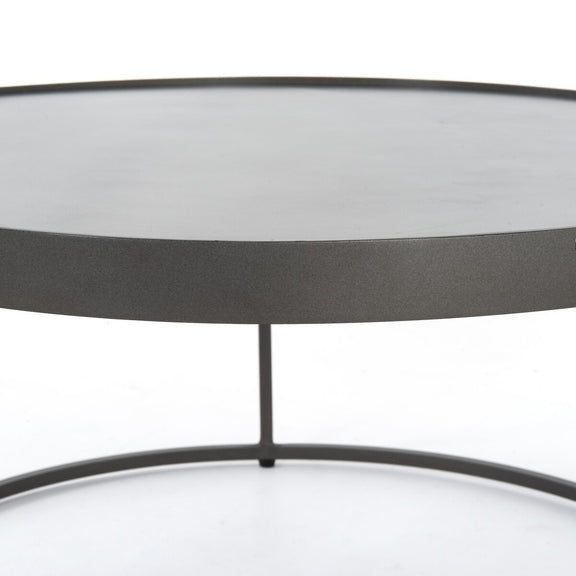 Evelyn Round Nesting Coffee Table - Gunmetal