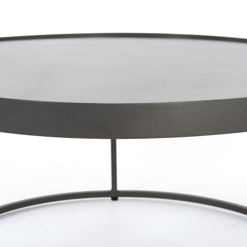 Evelyn Round Nesting Coffee Table - Gunmetal