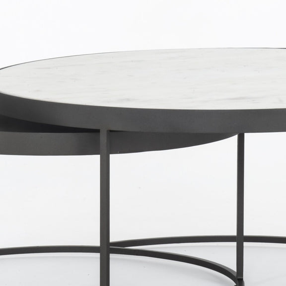 Evelyn Round Nesting Coffee Table - Gunmetal