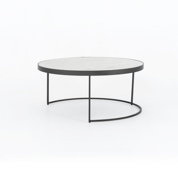 Evelyn Round Nesting Coffee Table - Gunmetal