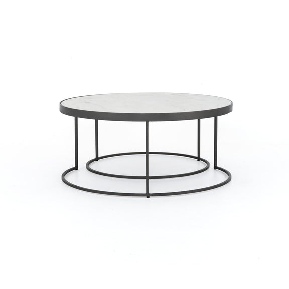 Evelyn Round Nesting Coffee Table - Gunmetal