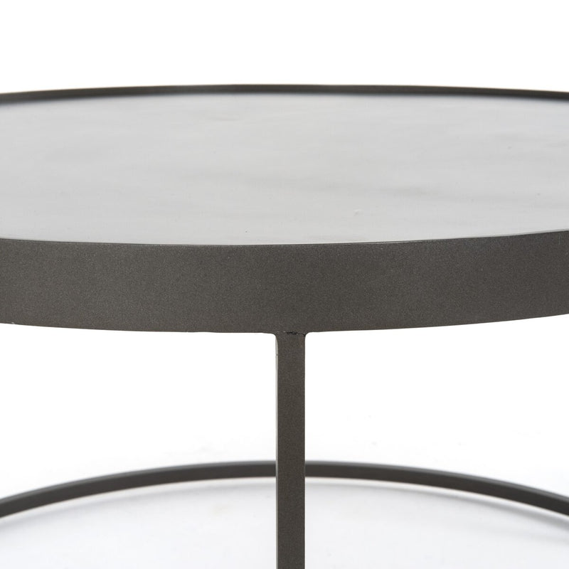 Evelyn Round Nesting Coffee Table - Gunmetal