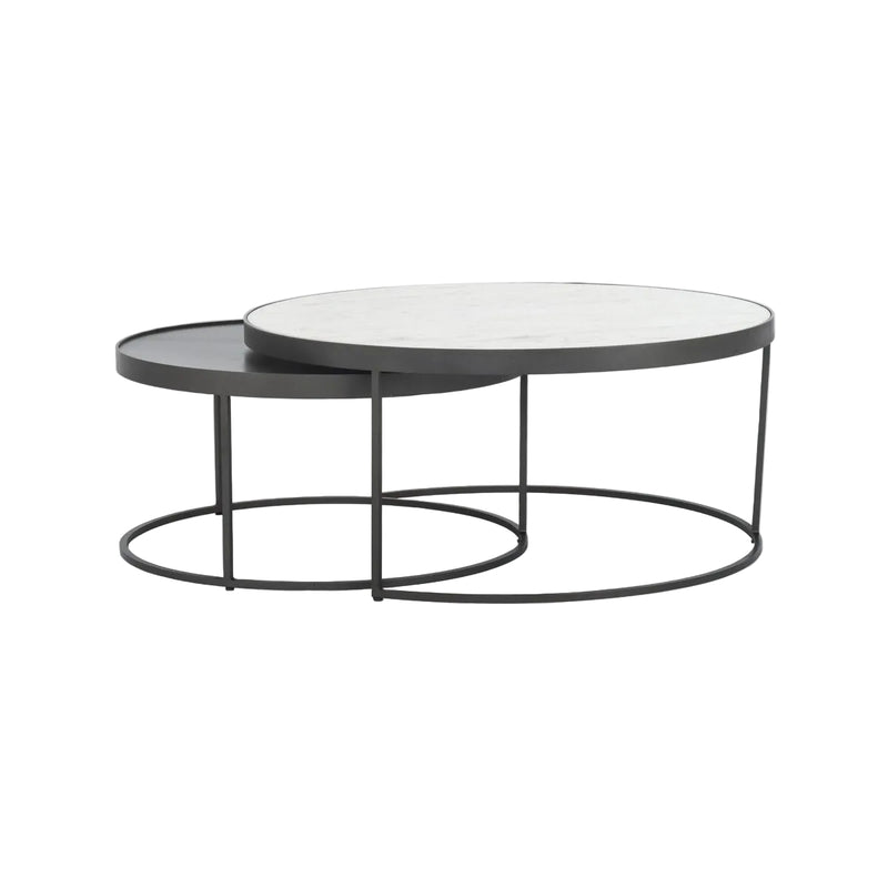 Evelyn Round Nesting Coffee Table - Gunmetal