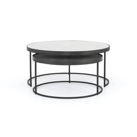 Evelyn Round Nesting Coffee Table - Gunmetal