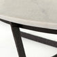 Felix Round Coffee Table - Sandblasted White Marble
