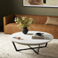 Felix Round Coffee Table - Sandblasted White Marble