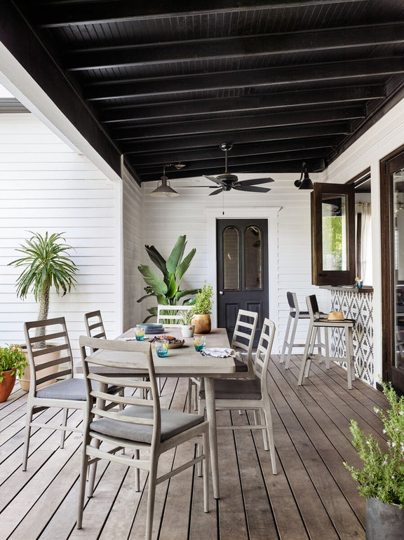 Delano Outdoor Bar + Counter Stool - Weathered Grey
