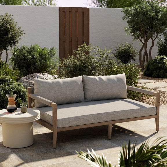 Sherwood Outdoor Sofa, Washed Brown - Stone Grey