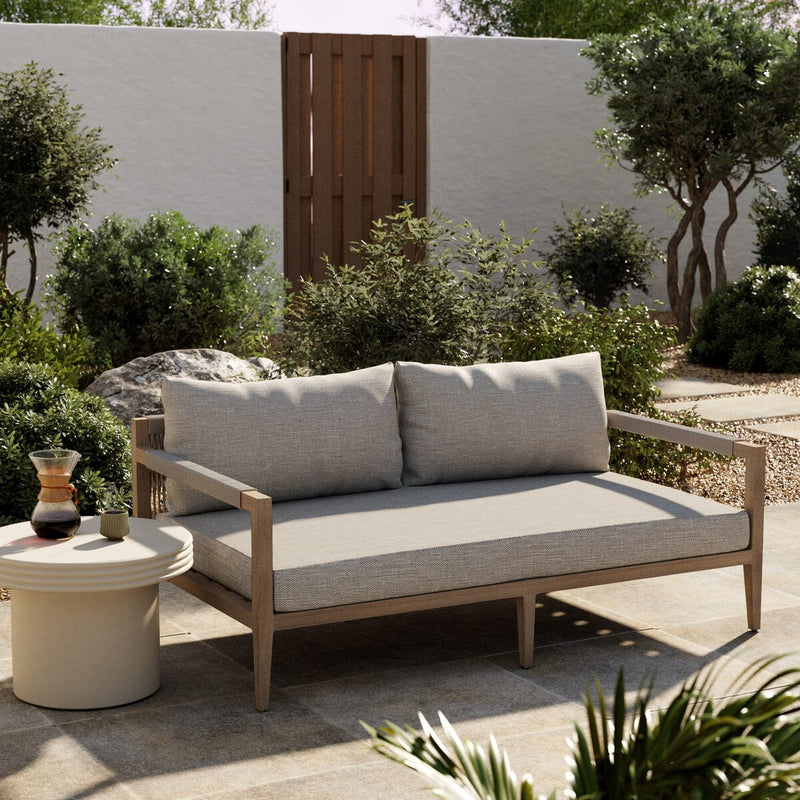 Sherwood Outdoor Sofa, Washed Brown - Stone Grey