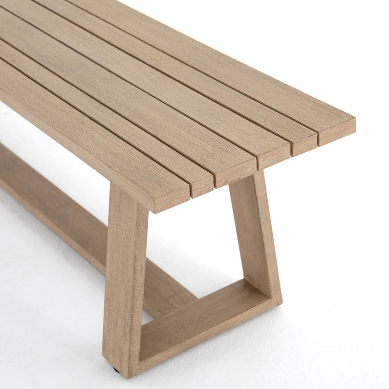 Atherton Outdoor Dining Bench - Washed Brown