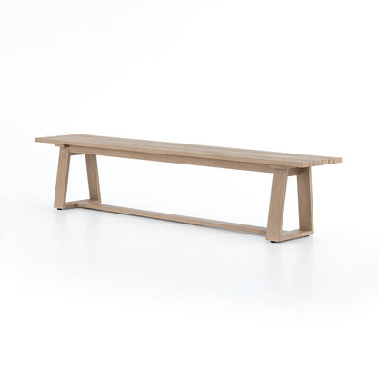Atherton Outdoor Dining Bench - Washed Brown