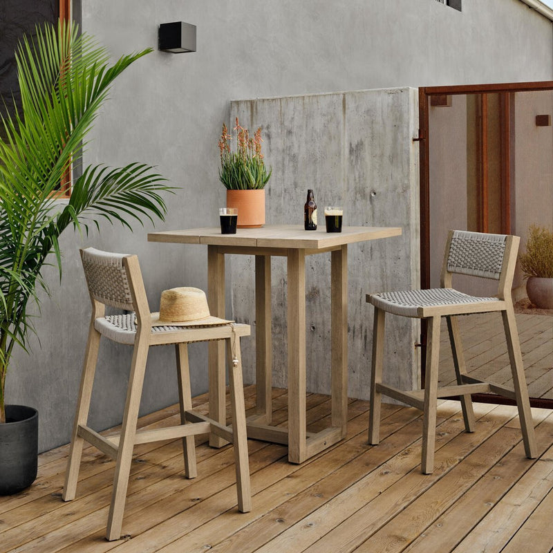 Delano Outdoor Bar + Counter Stool - Washed Brown