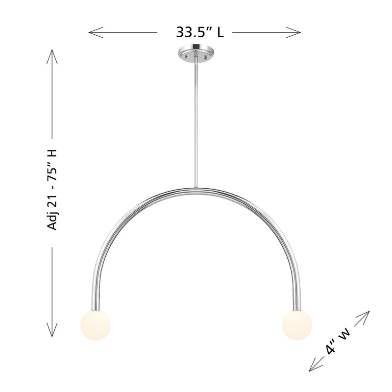 Arc 2-Light Chandelier