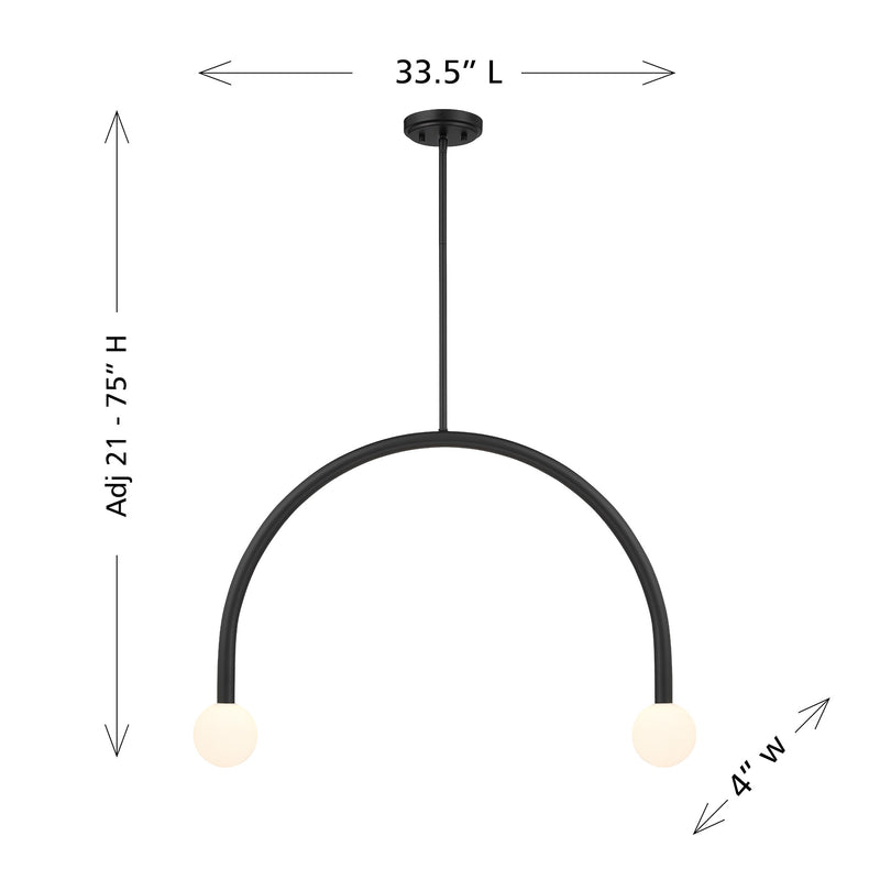 Arc 2-Light Chandelier