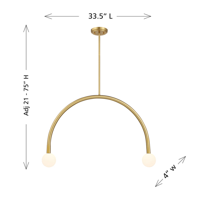 Arc 2-Light Chandelier