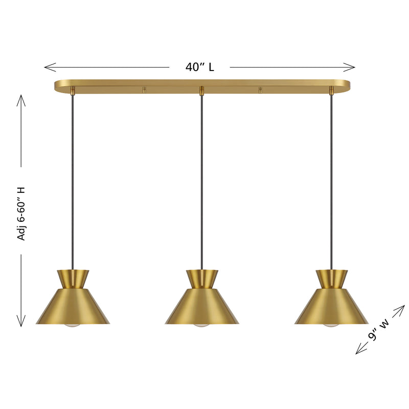 Forma 3-Light Linear Chandelier