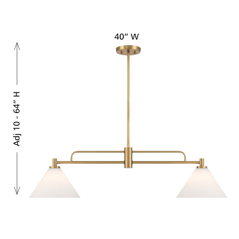 Frame 2-Light Linear Chandelier