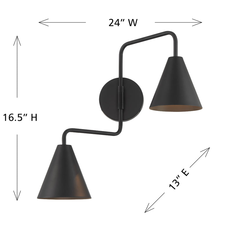 Arcus 2-Light Adjustable Wall Sconce