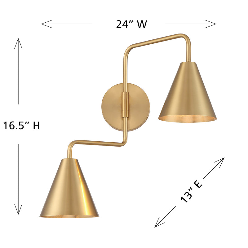 Arcus 2-Light Adjustable Wall Sconce
