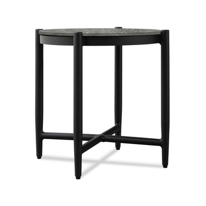 Infinity Round Post End Table in Graphite