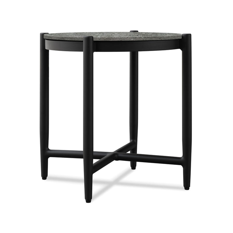 Infinity Round Post End Table in Graphite