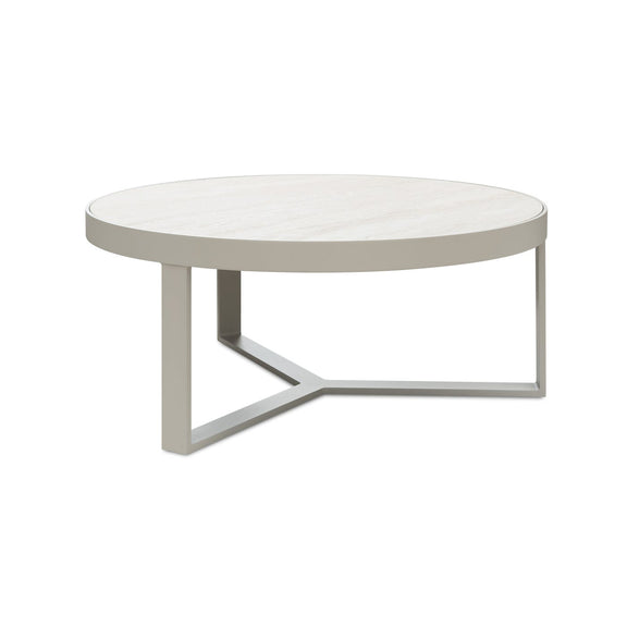 Infinity Round Sled Coffee Table in Frost