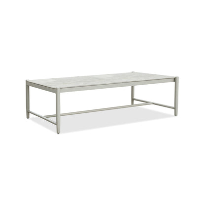 Infinity Rectangular Post Coffee Table in Frost