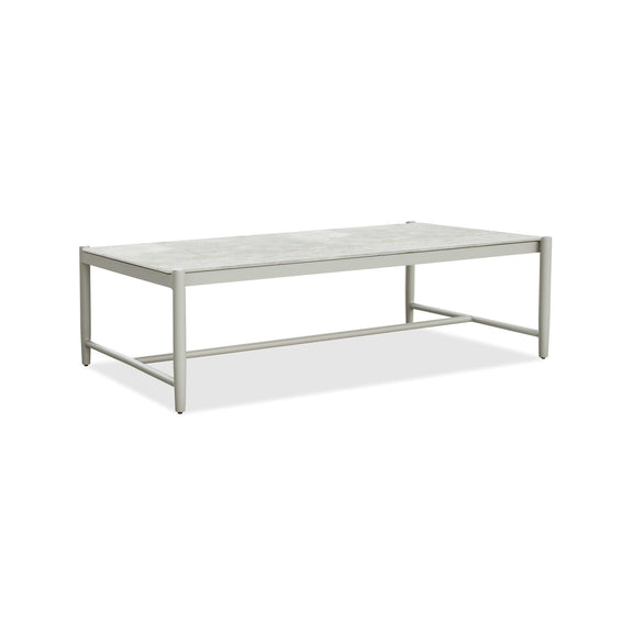 Infinity Rectangular Post Coffee Table in Frost
