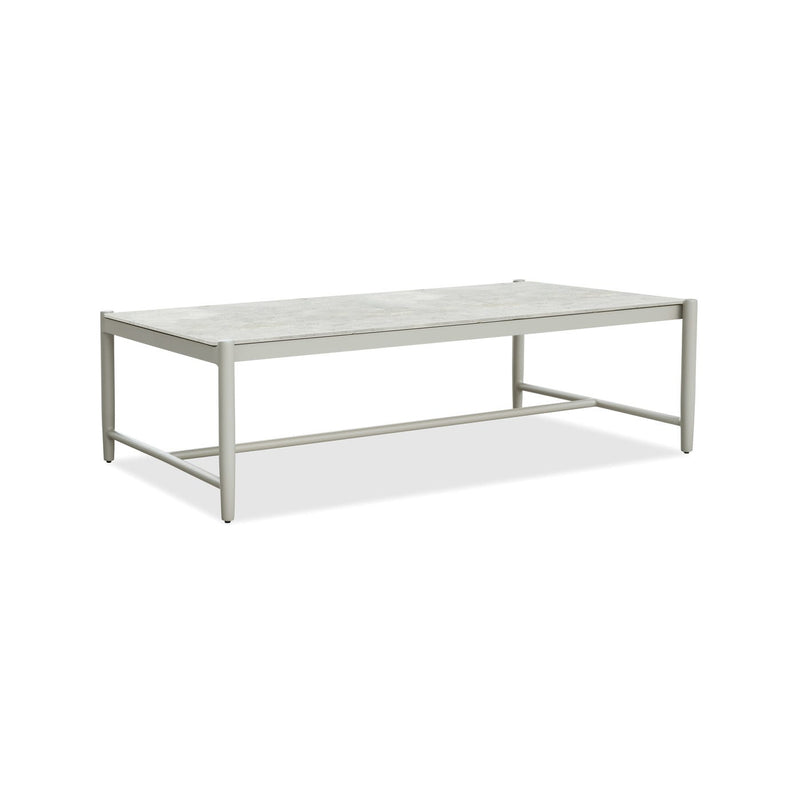 Infinity Rectangular Post Coffee Table in Frost