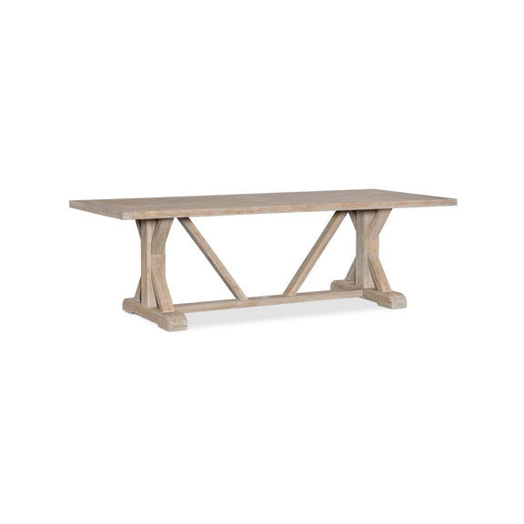 Coastal Teak 94 in. Rectangular Trestle Dining Table