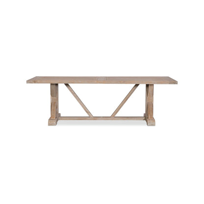 Coastal Teak 94 in. Rectangular Trestle Dining Table