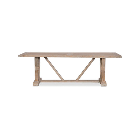 Coastal Teak 94 in. Rectangular Trestle Dining Table