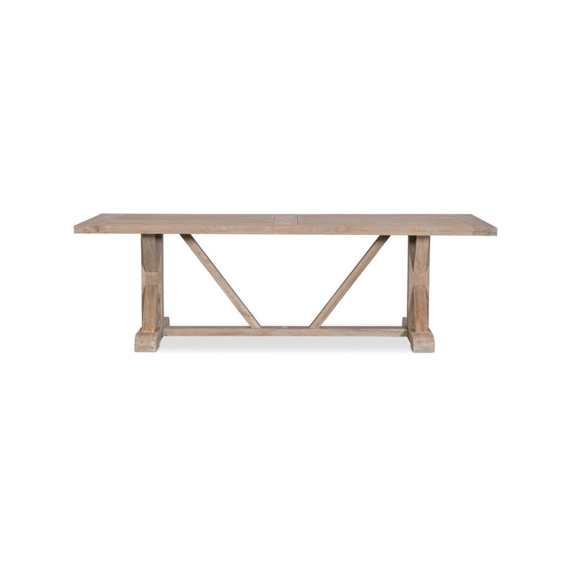 Coastal Teak 94 in. Rectangular Trestle Dining Table