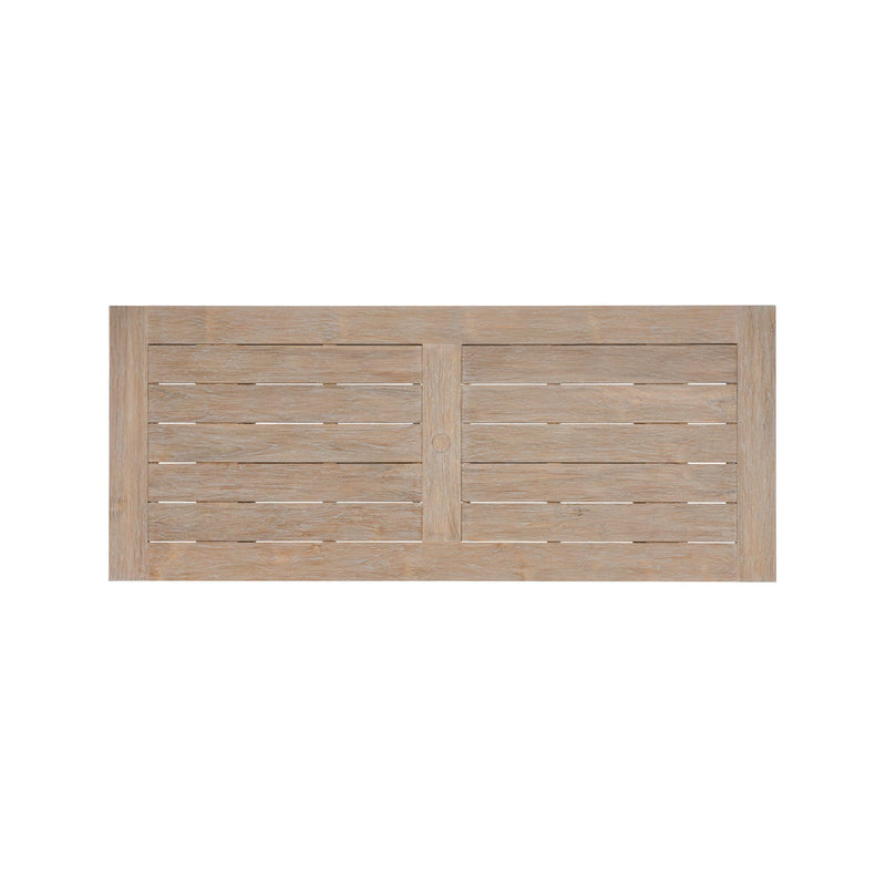 Coastal Teak 94 in. Rectangular Trestle Dining Table