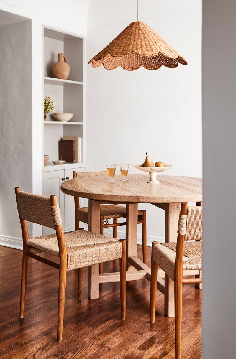 Maude Rattan Scallop Pendant