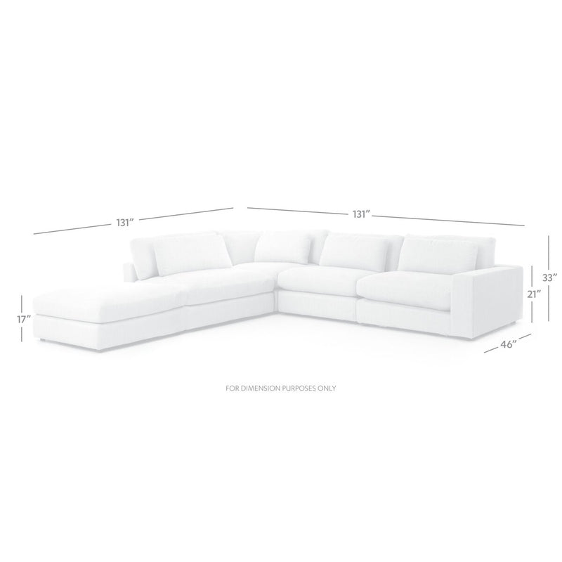 Bloor 4-Piece Sectional W/ Ottoman - Essence Natural
