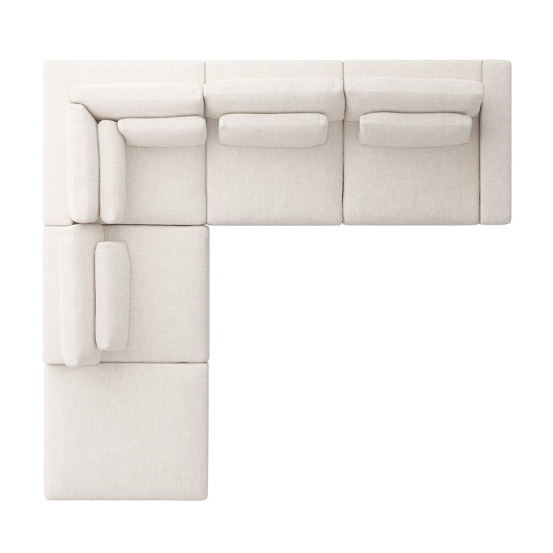 Bloor 4-Piece Sectional W/ Ottoman - Essence Natural