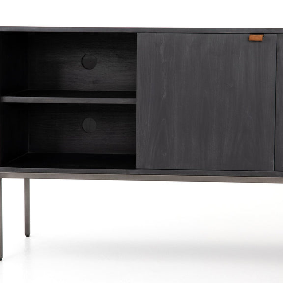 Trey Media Console - Black Wash Poplar