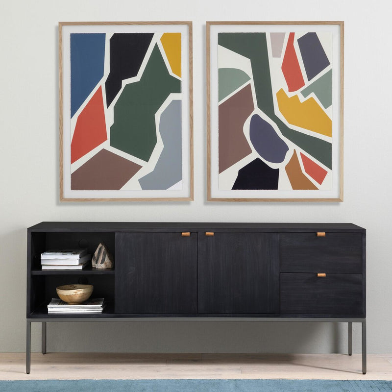 Trey Media Console - Black Wash Poplar