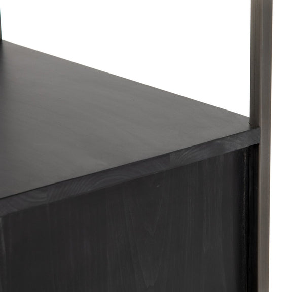 Trey Bookshelf - Black Wash Poplar