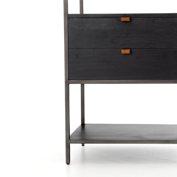 Trey Bookshelf - Black Wash Poplar
