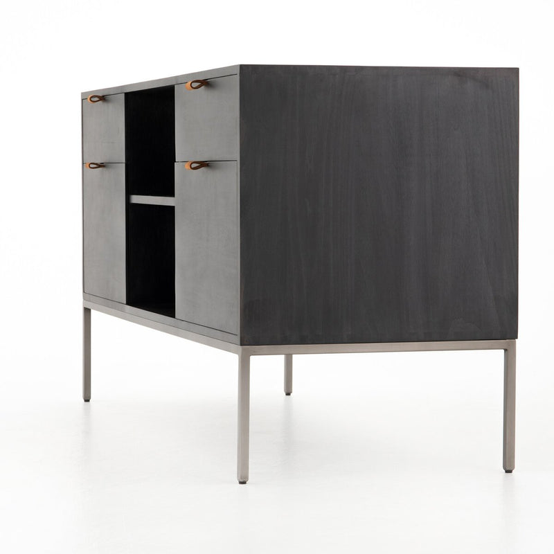 Trey Modular Filing Credenza - Black Wash Poplar
