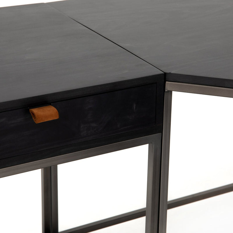 Trey Filing Credenza Desk System - Black Wash Poplar