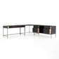 Trey Filing Credenza Desk System - Black Wash Poplar