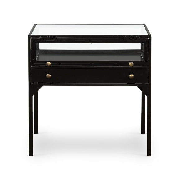 Shadow Box End Table - Tempered Glass