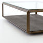Shagreen Shadow Box Coffee Table - Brass