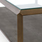 Shagreen Shadow Box Coffee Table - Brass