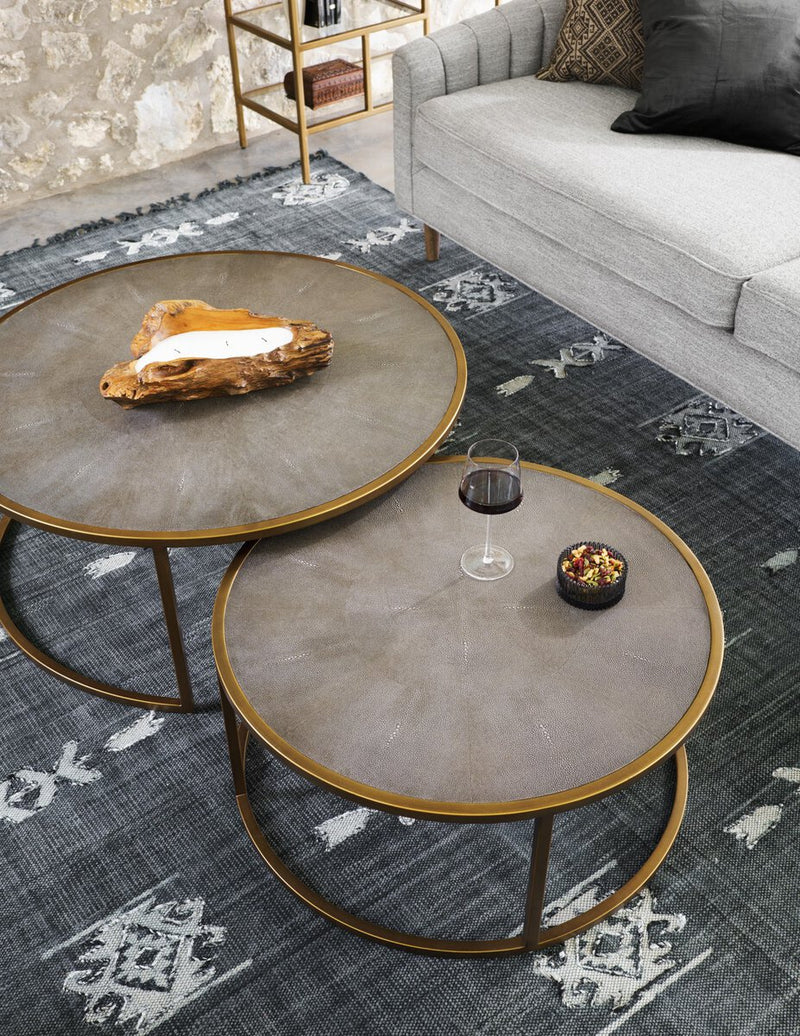 Shagreen Nesting Coffee Table - Grey